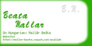 beata mallar business card